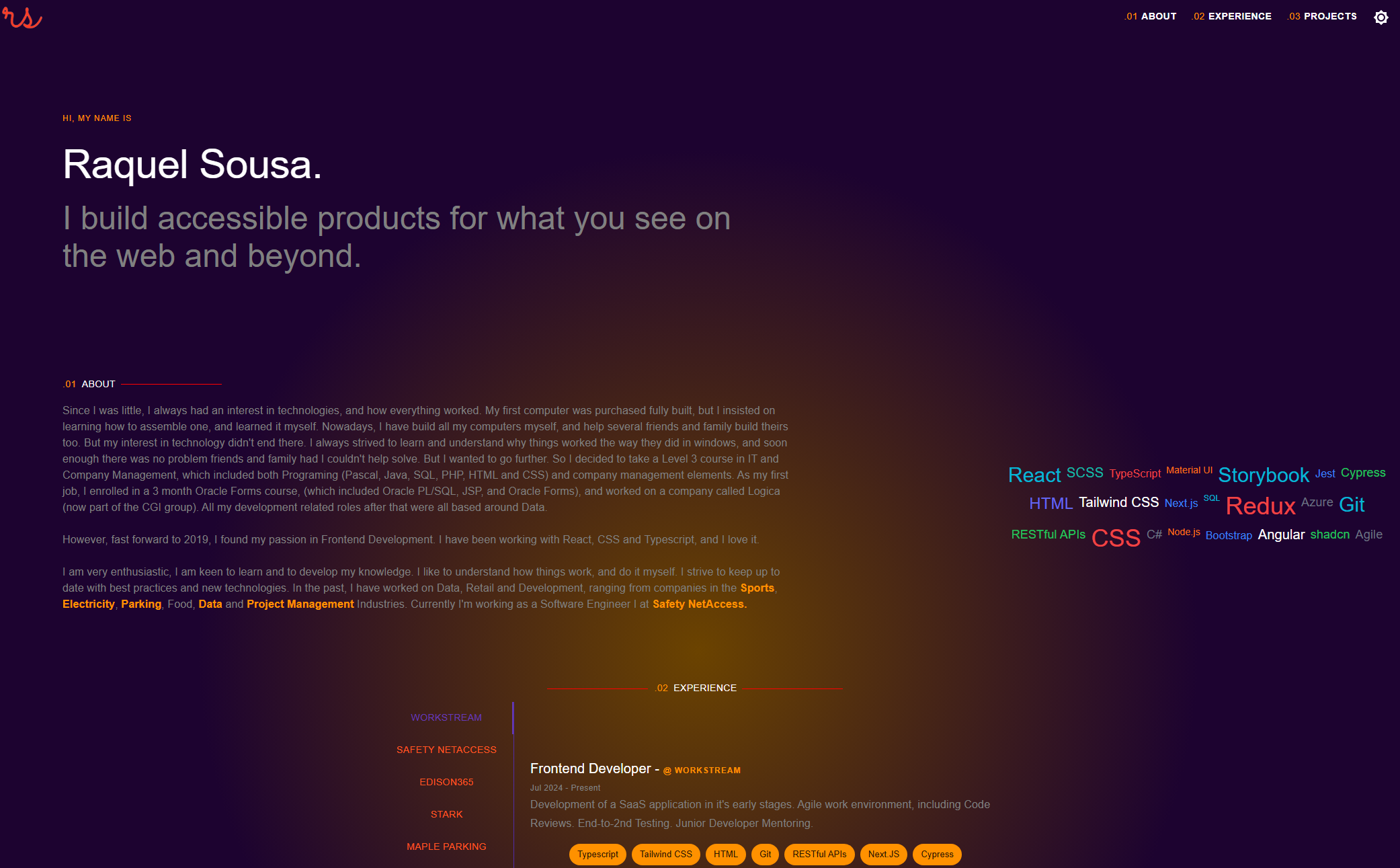 Screenshot of Portfolio Website project showing A comprehensive portfolio website for a software e...